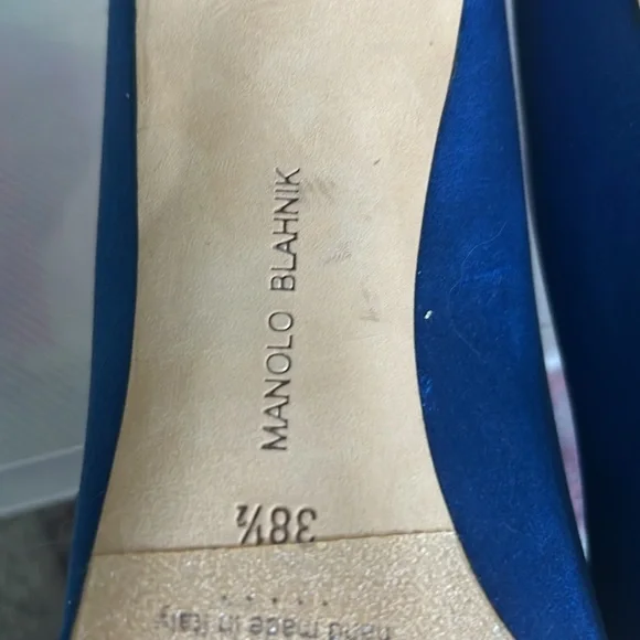 Manolo Blahnik Crystal Hangisi 70 Royal Blue 8.5 - Picture 5 of 8